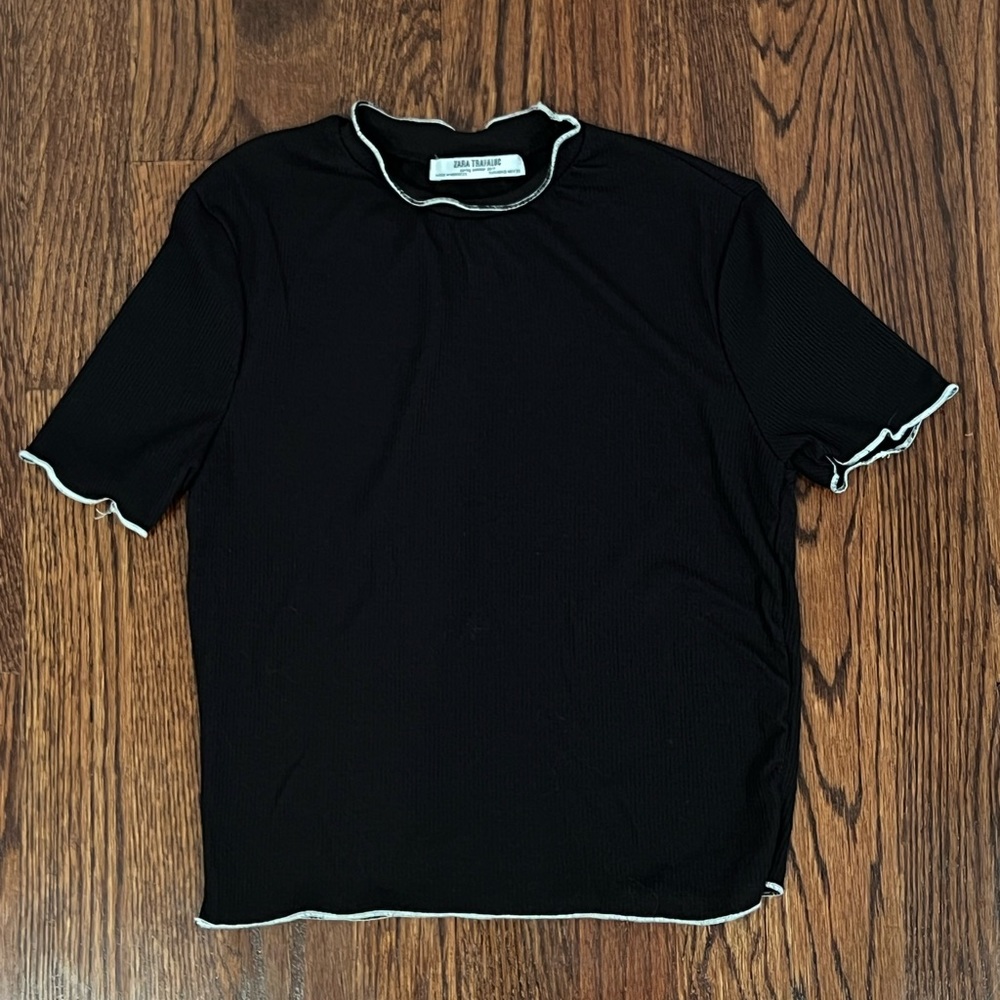 Zara Trafaluc Mini Black Super Soft T-Shirt - Size S